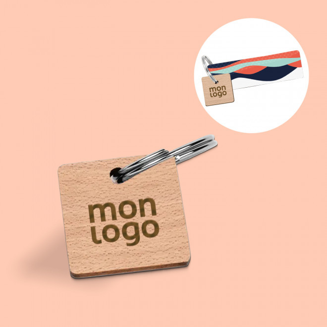 PORTE CLES ENGAGE EN BOIS PERSONNALISABLE 'SESAME'