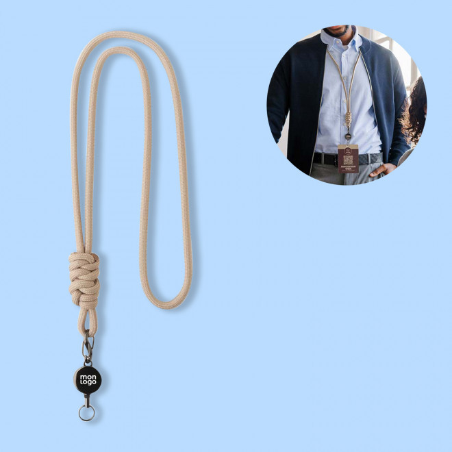 LANYARD AVEC CORDON DEROULEUR PERSONNALISE 'HALSA'