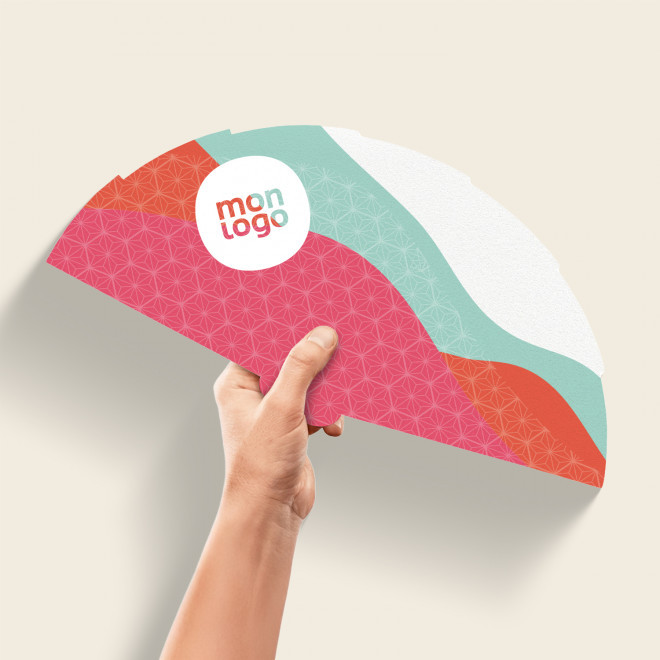 EVENTAIL EN PAPIER PERSONNALISABLE 'TAMO DEMI CERCLE'