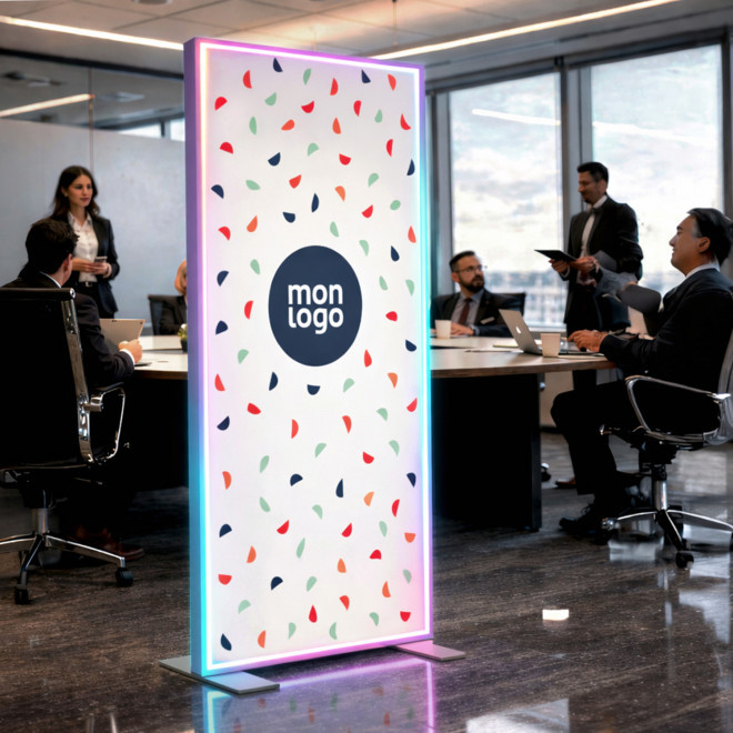 TOTEM PERSONNALISABLE LUMINEUX 'LUMIFRAME COLOR'