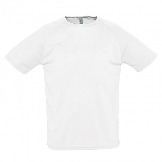 T SHIRT PERSONNALISÉ RESPIRANT HOMME 'SPORTY' BLANC 140 GR/M²