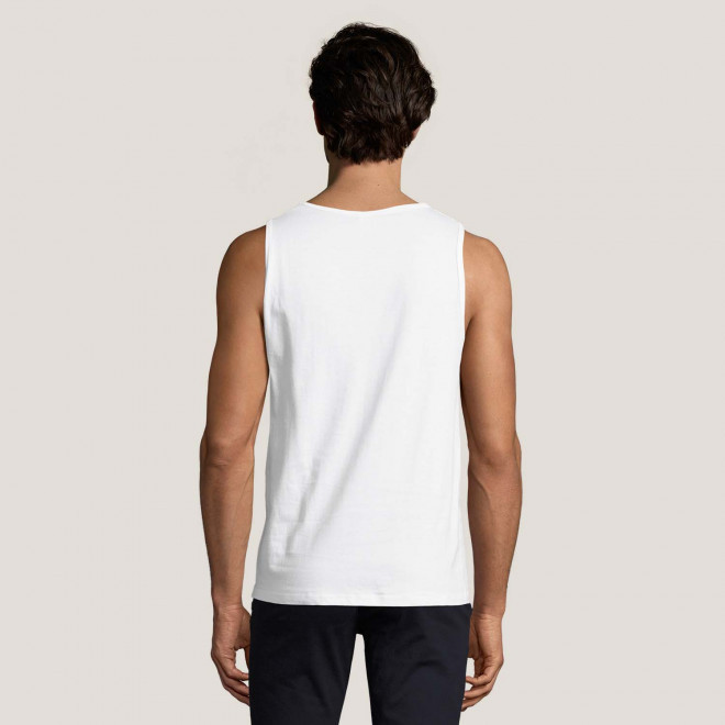 DÉBARDEUR PERSONNALISÉ HOMME BLANC 'JUSTIN' 150 GR/M²