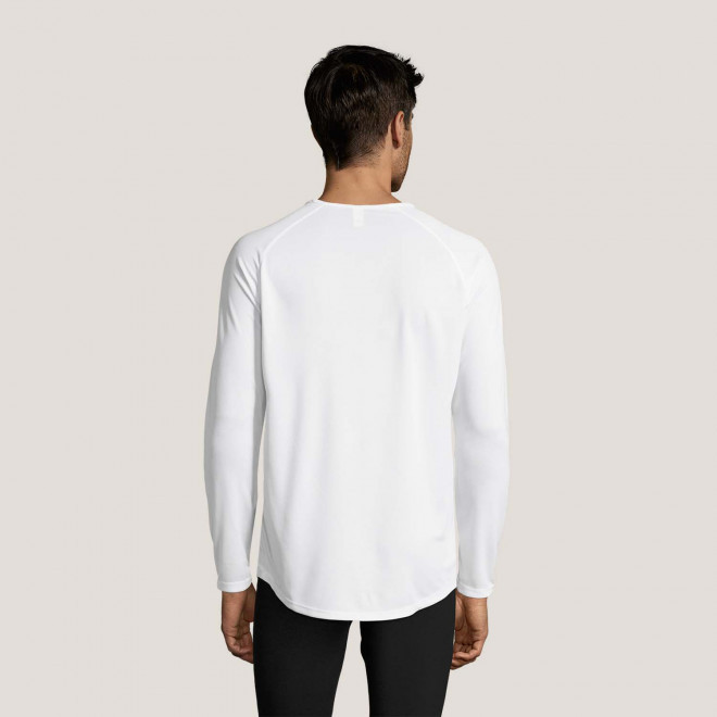 T SHIRT SPORTIF MANCHES LONGUES PUBLICITAIRE HOMME 'KOURY' 140 GR/M² BLANC