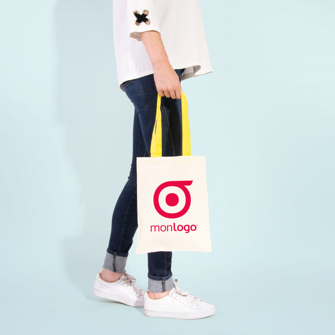 LOT DE 100 SACS SHOPPING PUBLICITAIRES COTON ANSES LONGUES 'MINI AURIANA' 130 GR/ME   EXPEDITION EXPRESS 72H