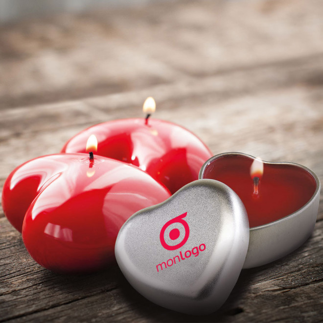 BOUGIE PROMOTIONNELLE 'COEUR' PARFUM VANILLE