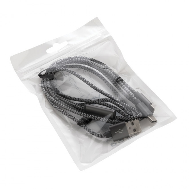 CÂBLE DE CHARGE PROMOTIONNEL 3 EN 1 EN NYLON 'NOLYN'