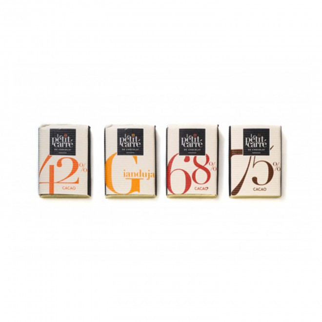 COFFRET PUBLICITAIRE DE 16 CARRÉS DE CHOCOLAT ASSORTIS LPCC® 5G 'ELEGANCE'