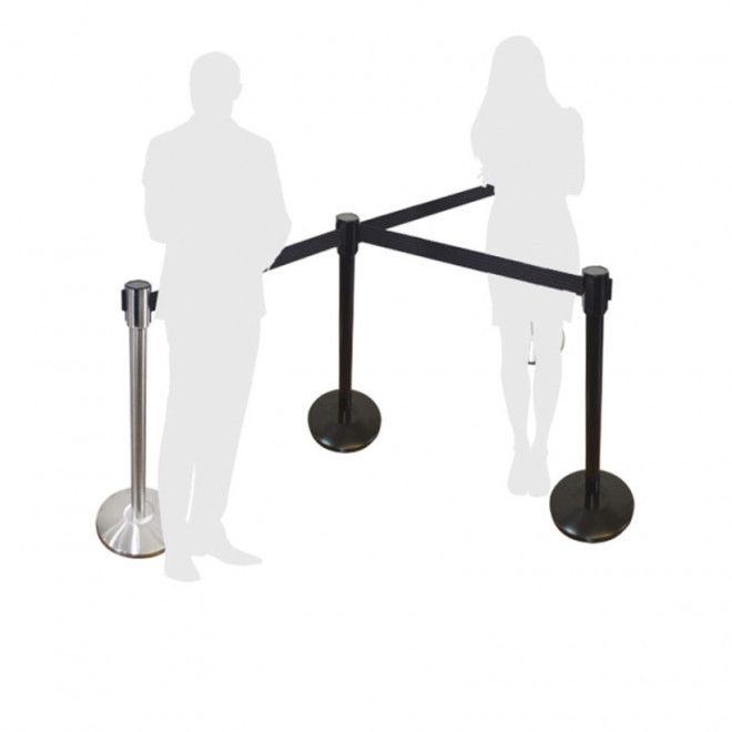 BARRIÈRE PUBLICITAIRE À CEINTURE RÉTRACTABLE COULEUR 'BARU'