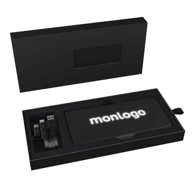 BATTERIE DE SECOURS ANTIBACTÉRIENNE SCX® PERSONNALISÉE 5000 MAH AVEC LOGO LUMINEUX 'AMASIS'