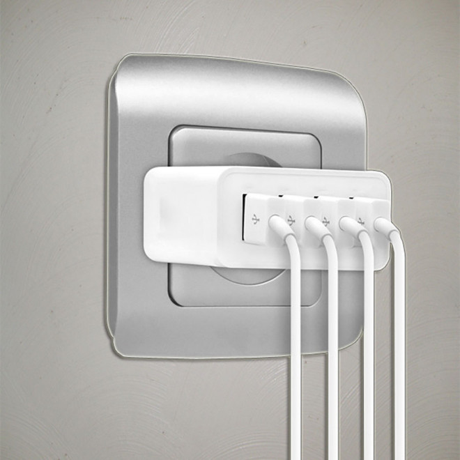 CHARGEUR SECTEUR PUBLICITAIRE 4 PORTS USB 5A AKASHI® 'DULO'