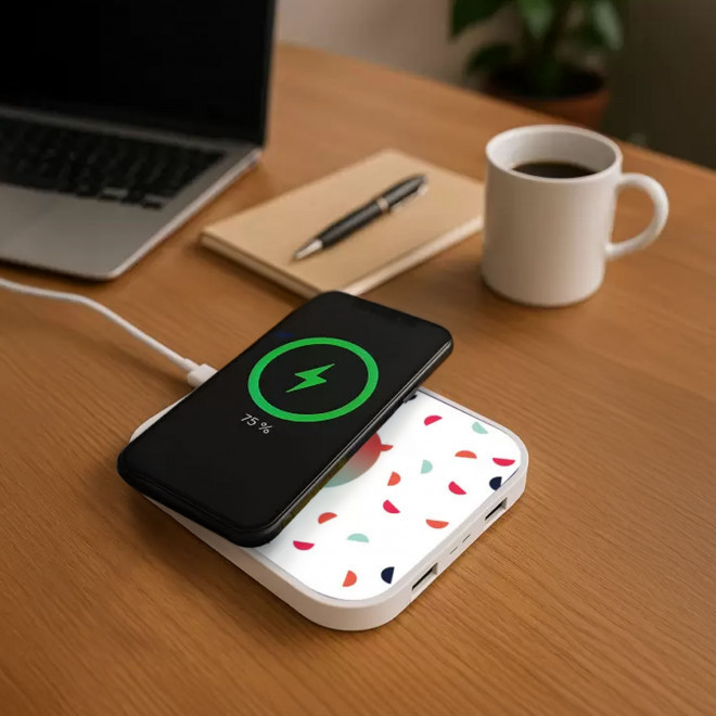 CHARGEUR À INDUCTION PUBLICITAIRE 2 PORTS 'SLADE' 5W