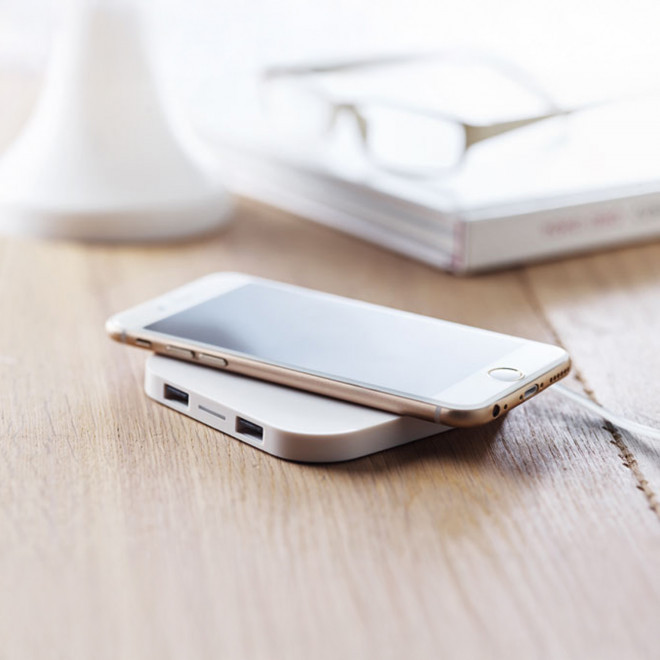 CHARGEUR À INDUCTION PUBLICITAIRE 2 PORTS 'SLADE' 5W