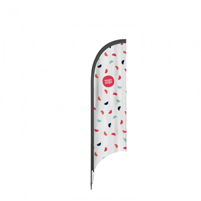 DRAPEAU PUBLICITAIRE ORIFLAMME PLUME VOILE + MÂT 'DRAPUS'