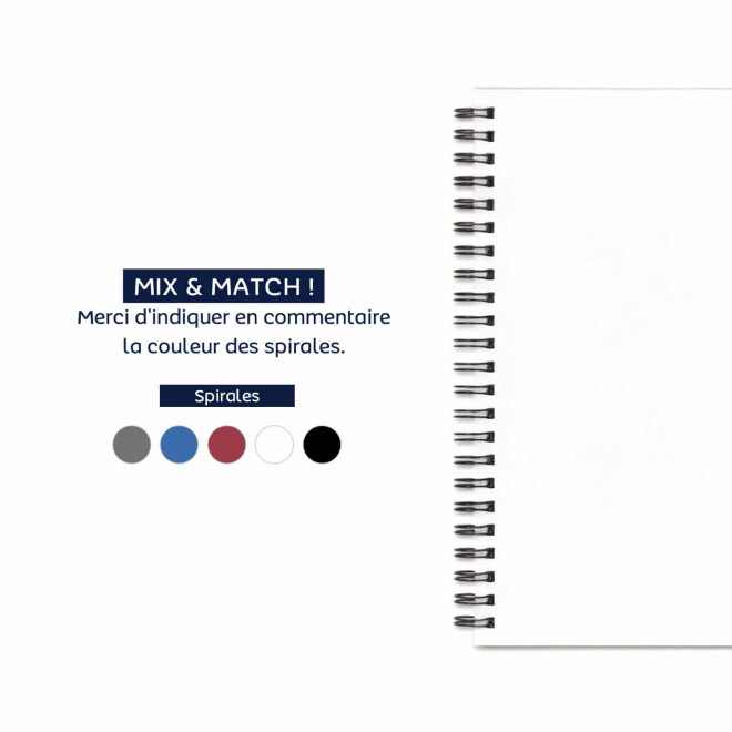 CARNET PERSONNALISÉ A4 À SPIRALES SUR MESURE 'MYNOTE'