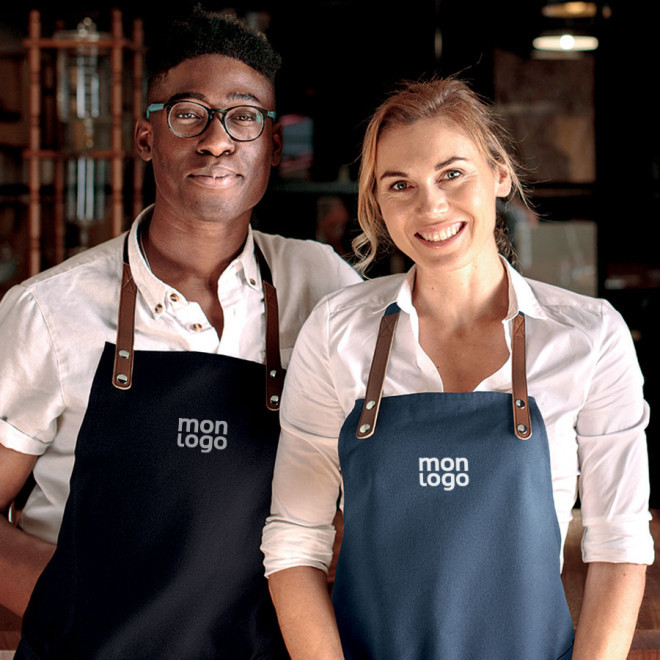 TABLIER PERSONNALISÉ EN COTON BIO 'MADURAI'