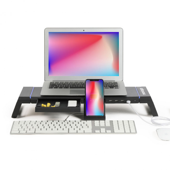 REHAUSSEUR D'ORDINATEUR AVEC HUB PERSONNALISÉ LIVOO® 'HIGHLY'