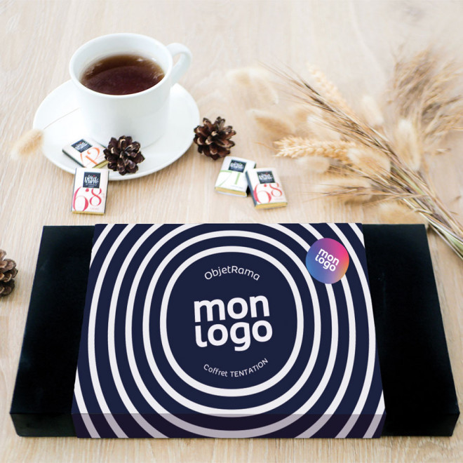COFFRET PERSONNALISÉ DE 48 CARRÉS DE CHOCOLAT LPCC® 'TENTATION'
