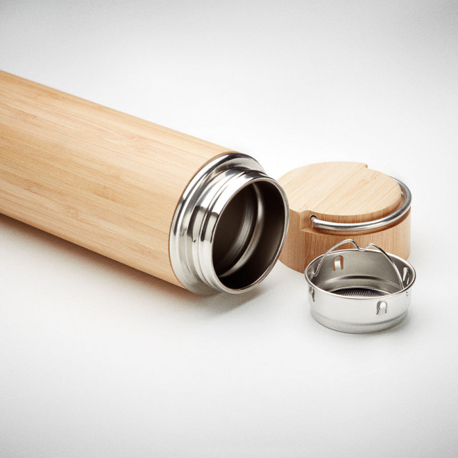 BOUTEILLE PERSONNALISÉE ISOTHERME EN BAMBOU 480ML 'BOTELYA'