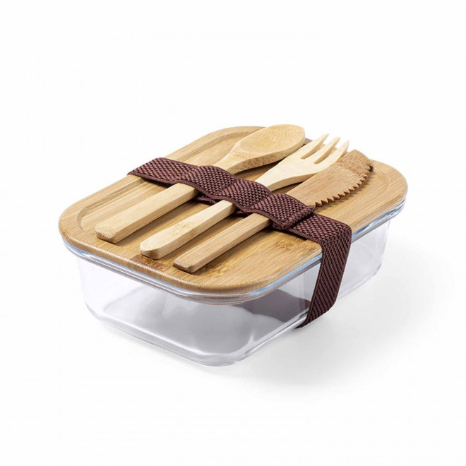 LUNCH BOX PERSONNALISABLE EN VERRE/BAMBOU 'FUSILI'