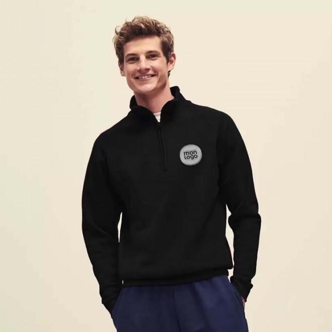 SWEAT PUBLICITAIRE COL ZIPPÉ  FRUIT OF THE LOOM 'GOLON'