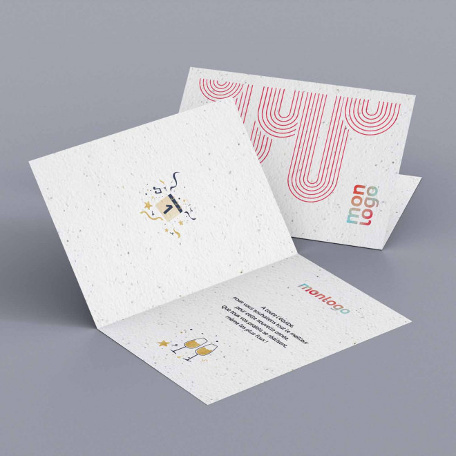 CARTE DE CORRESPONDANCE PERSONNALISÉE BIODÉGRADABLE À PLANTER 'DOURU'