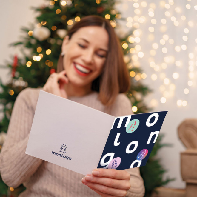 CARTE DE VOEUX PERSONNALISÉE AVEC TRÈFLE À 4 FEUILLES 'APILA'