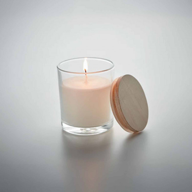 BOUGIE PUBLICITAIRE PARFUMÉE COUVERCLE BAMBOU 'BANILA'