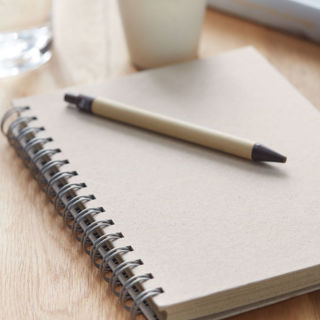 CARNET À SPIRALE PERSONNALISÉ PAPIER D'HERBE 'RITAU'