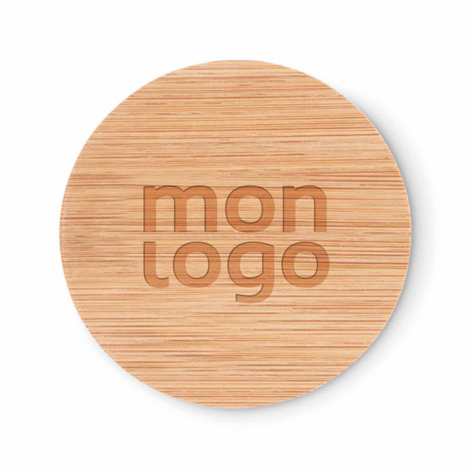 MIROIR DE POCHE PERSONNALISÉ EN BAMBOU 'APLI'