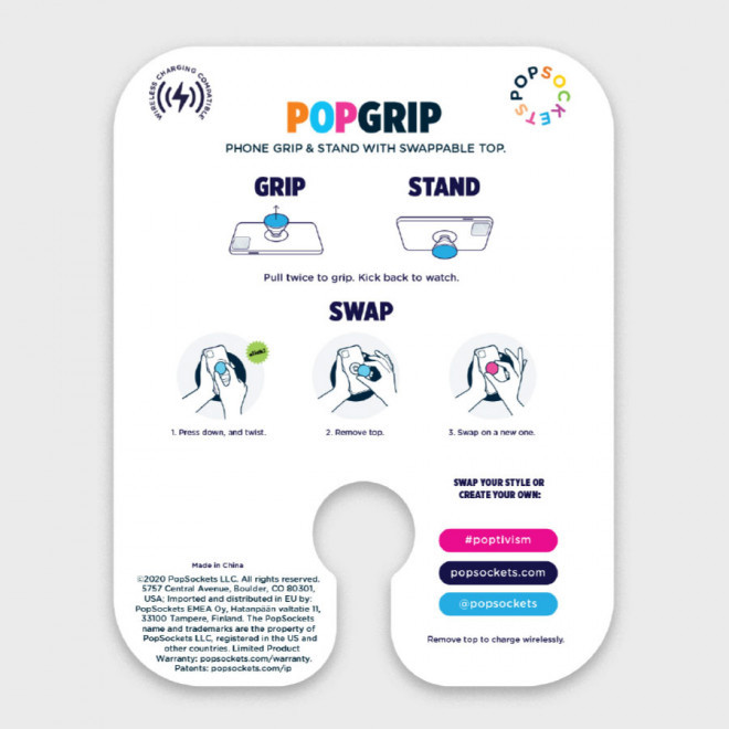 SUPPORT PERSONNALISÉ POUR TÉLÉPHONE POPSOCKETS® 'POPGRIP PLANT'