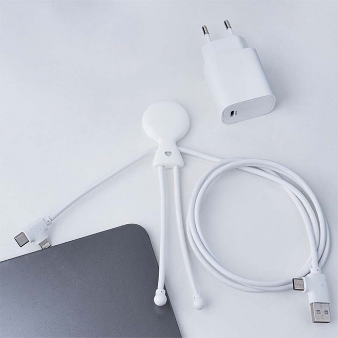 PACK DE CÂBLE ET PRISE PERSONNALISÉ XOOPAR® 'MR BIO FASTCHARGE PRISE30W' 