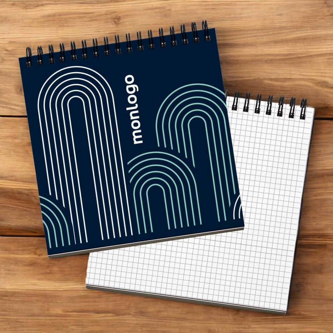 BLOC NOTES SPIRALE CARRE PERSONNALISABLE 'SEDARI' 50PAGES
