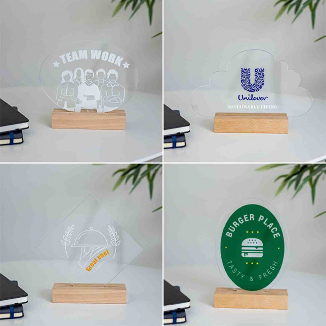 TROPHEE PERSONNALISABLE EN ACRYLIQUE LUMINEUX 'UKITA'