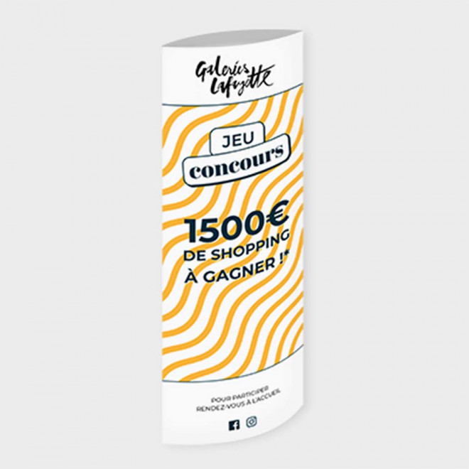 TOTEM PUBLICITAIRE EN CARTON ELLIPTIQUE 'PIKA'