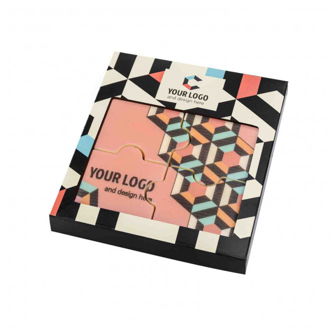 PUZZLE EN CHOCOLAT BLANC 4P PUBLICITAIRE 'CHOKO PUZZLE'