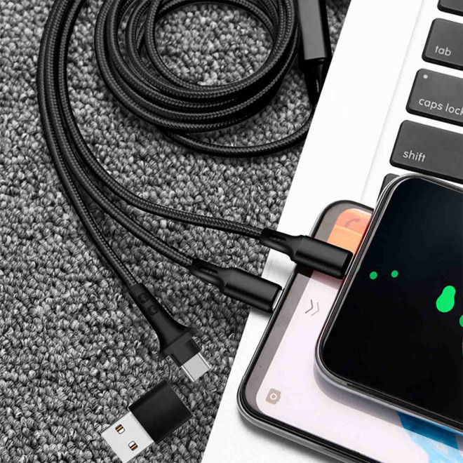 CABLE DE CHARGE PERSONNALISABLE 5 EN 1 12W 'KOLM'