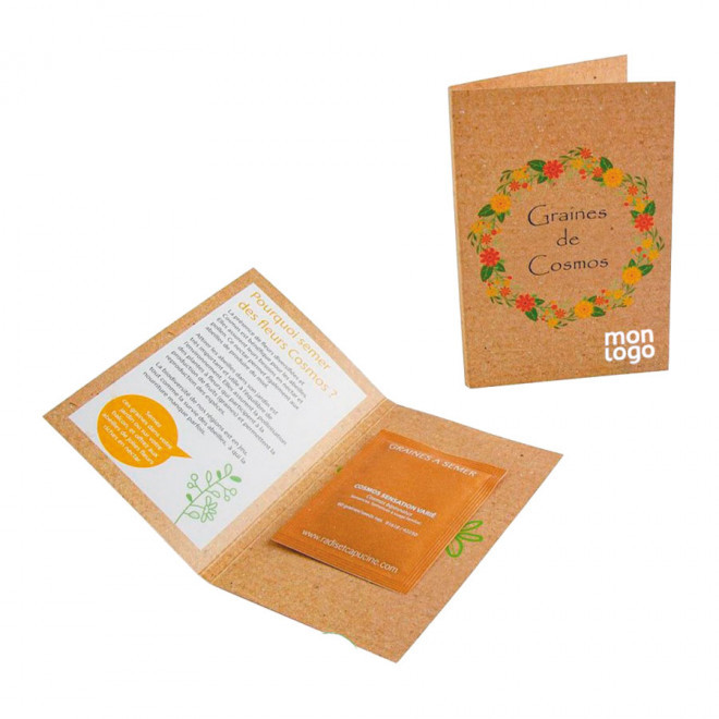 CARTE PERSONNALISÉE ECOLOGIQUE SACHET DE GRAINES 'NUMBA'