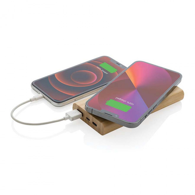 BATTERIE A PERSONNALISER EN BAMBOU A INDUCTION 5W