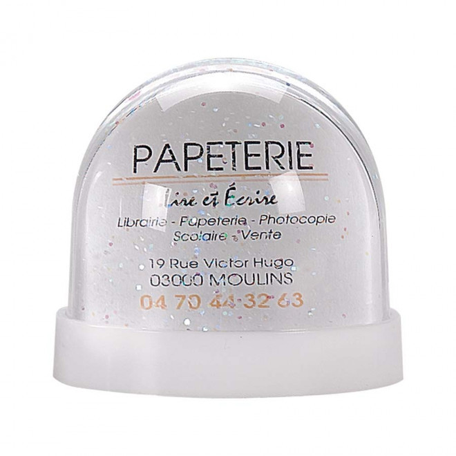 PRESSE PAPIERS BOULE A NEIGE PERSONNALISABLE 'PAILLETTY' 