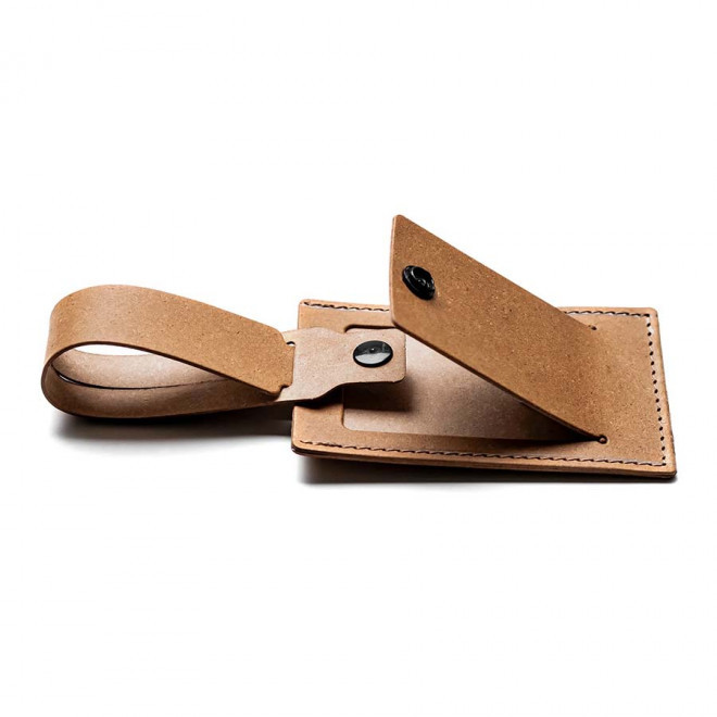 ETIQUETTE A BAGAGE PERSONNALISEE EN CUIR RECYCLE 'ELISA'