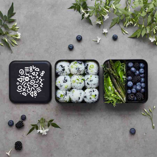 LUNCH BOX PERSONNALISABLE MB SQUARE MONBENTO® 'BLOUC'