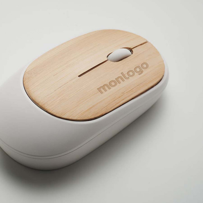 SOURIS PERSONNALISABLE SANS FILS BAMBOU 'MISKA'