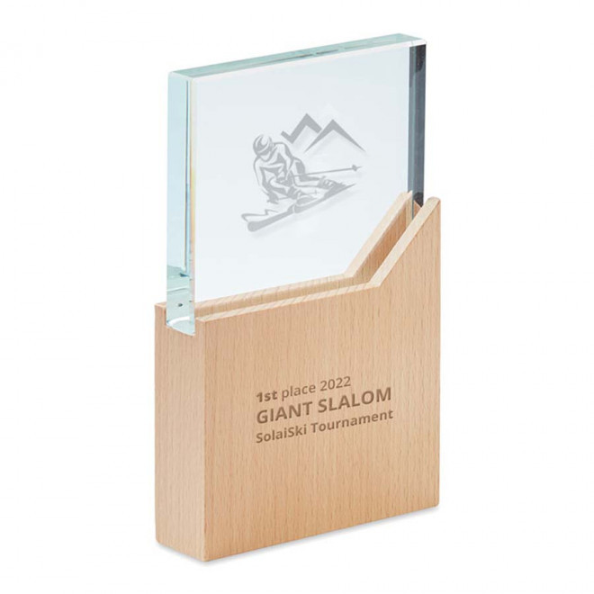 TROPHÉE PERSONNALISABLE EN VERRE ET BOIS 'KAYNE'