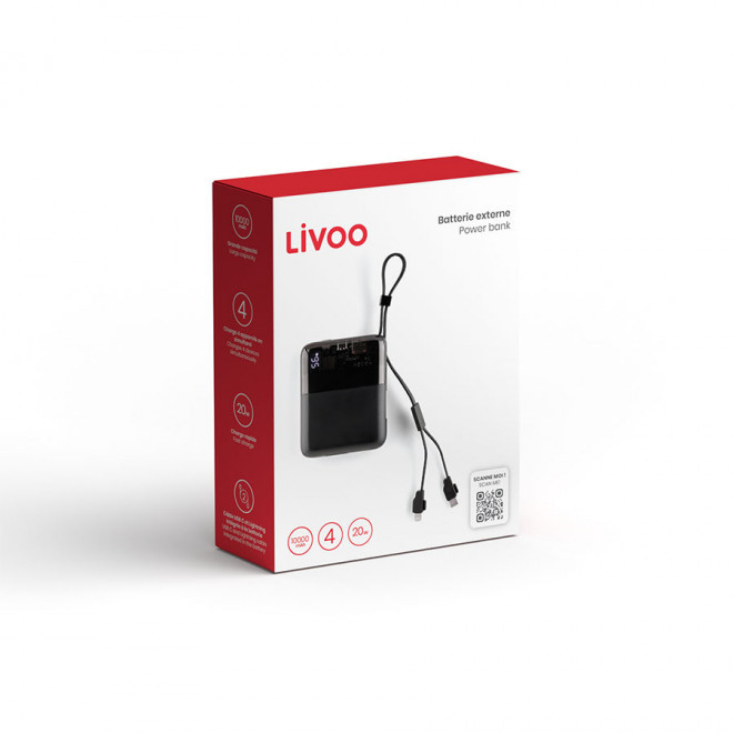 BATTERIE PERSONNALISABLE LIVOO® 10 000 MAH 20 W 'DROUAN'