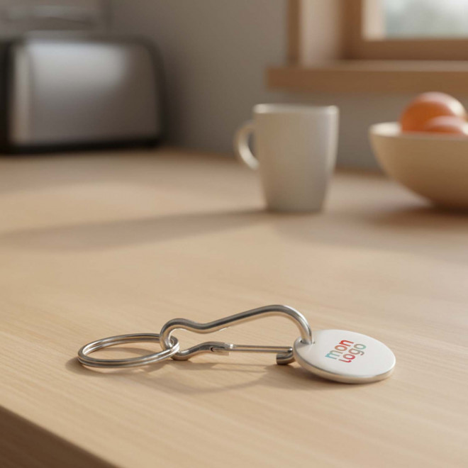 PORTE CLES JETON ALU PERSONNALISABLE 'SEGNA MOUSQUETON'