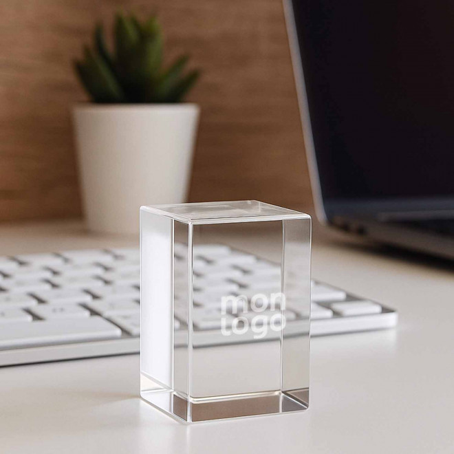 TROPHEE EN VERRE PERSONNALISE 'OWARD BLOC 8 CM'