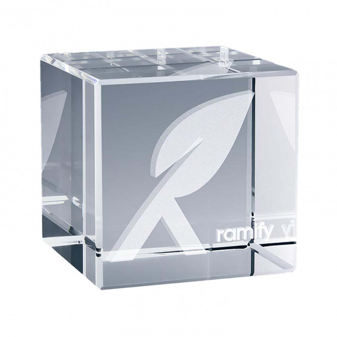 TROPHEE EN VERRE PERSONNALISE 'OWARD CUBE 6 CM'