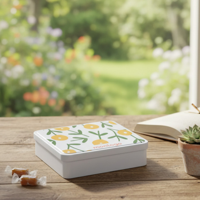 BOITE A SUCRE PLATE SOUVENIR PERSONNALISEE 'COURCH'