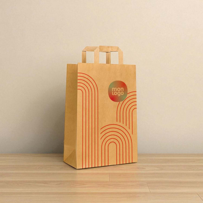 SAC KRAFT PERSONNALISE GRANDE QUANTITE 'BLANPA 23X10X33'