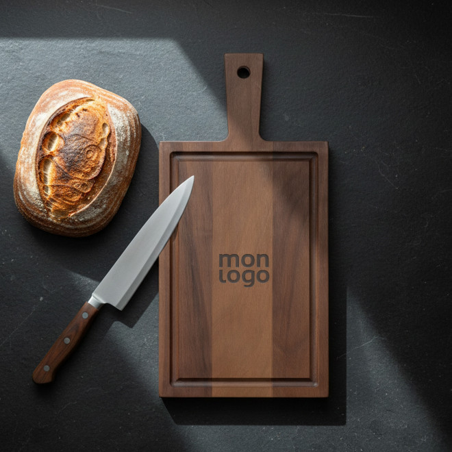 PLANCHE A DECOUPER NOYER PERSONNALISABLE 'WALNUT POIGNEE'